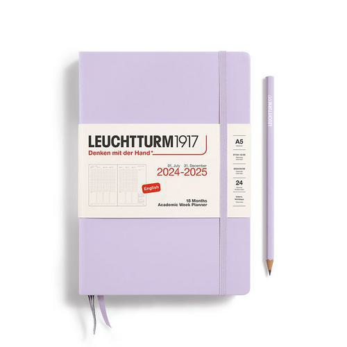 Leuchtturm, Purple, Academic, Art & School, 2025, 18 Month, A5, Medium, Weekly, Planner, Lilac, 816355